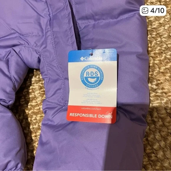 NWT Columbia Black and Purple Baby Snowsuit with Star Pattern , Sz 3-6m - Picture 4 of 7